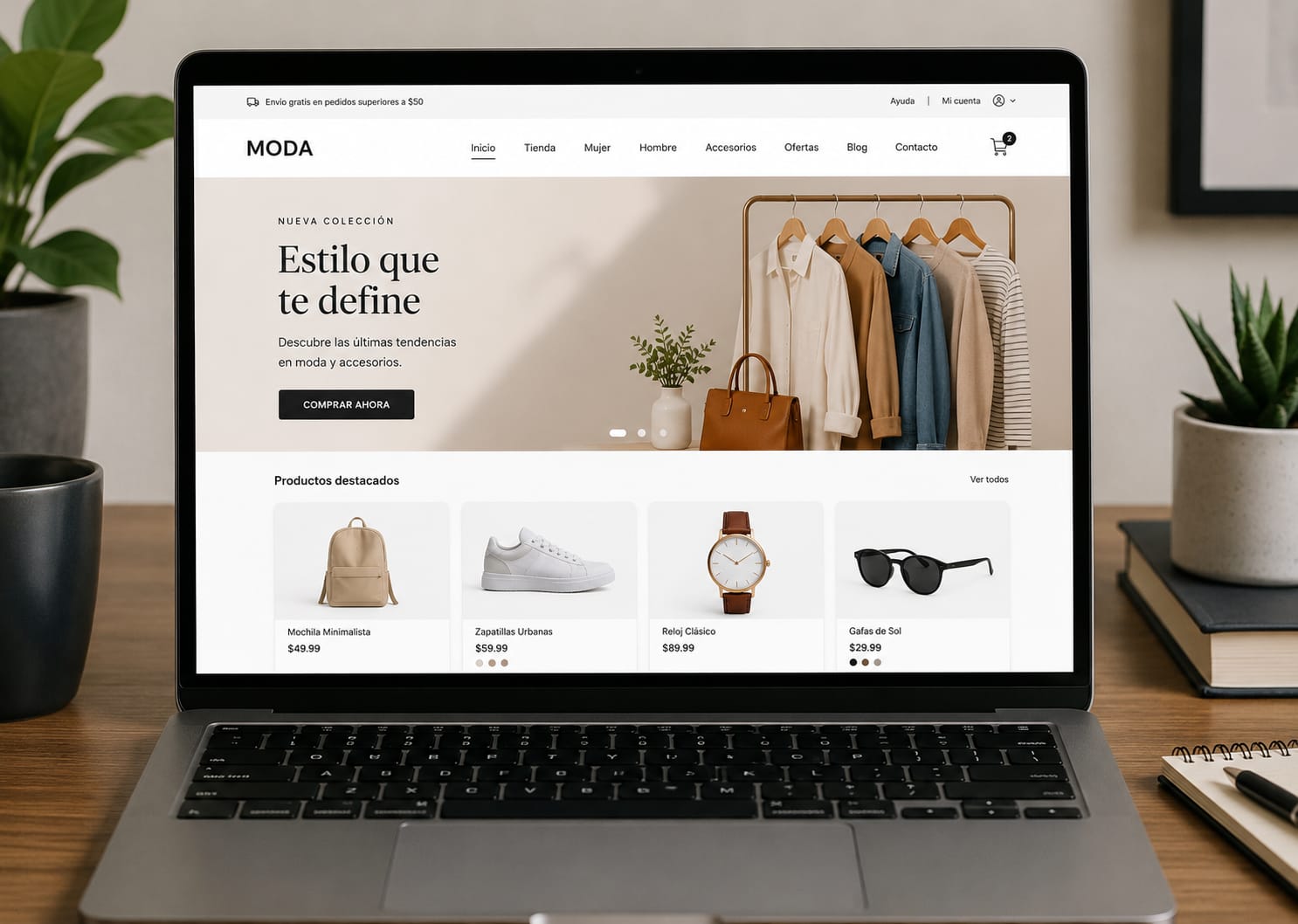 Ejemplo de diseño web en Laptop por FenixGlow